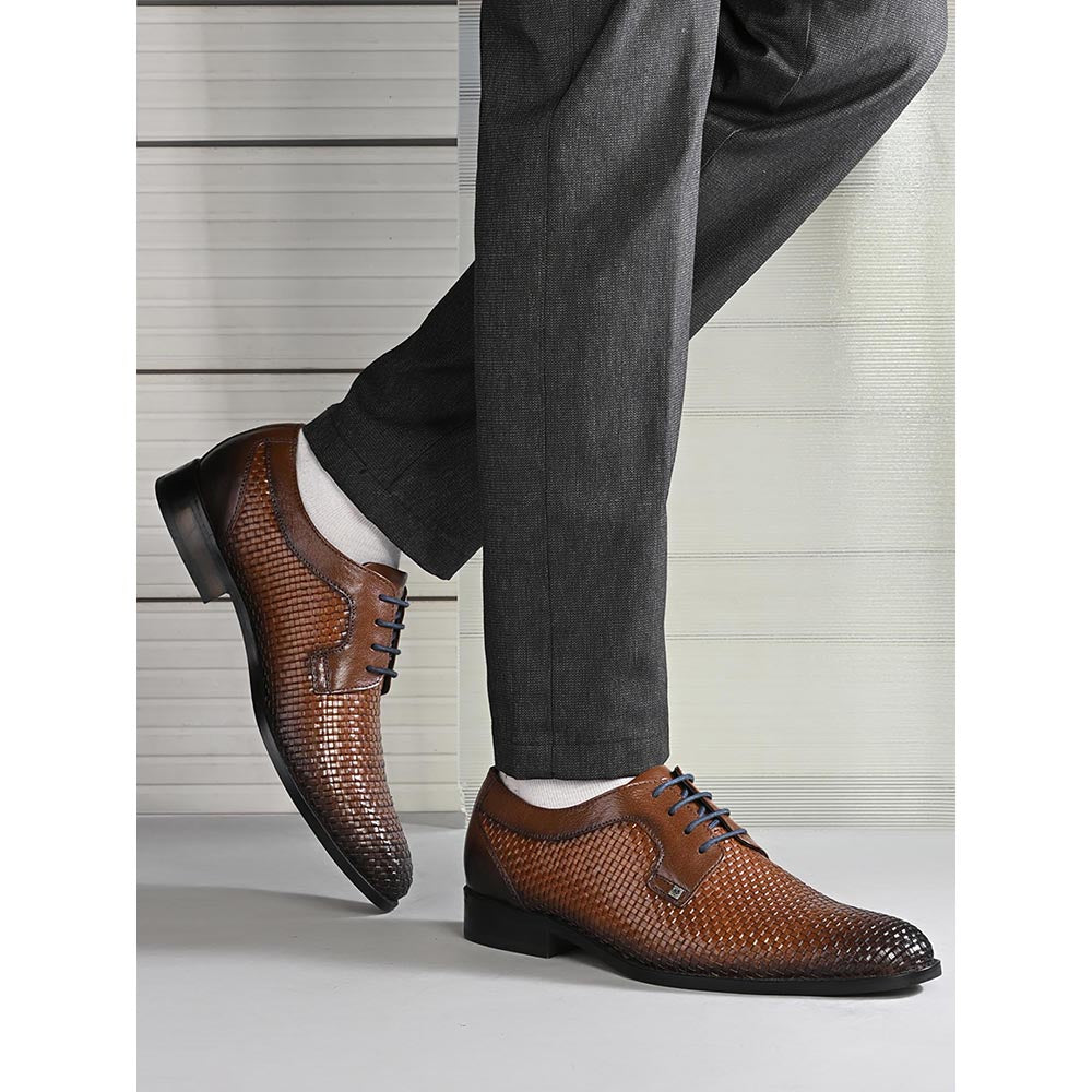 Valentino Mens Leather Formal Derbies - Tan