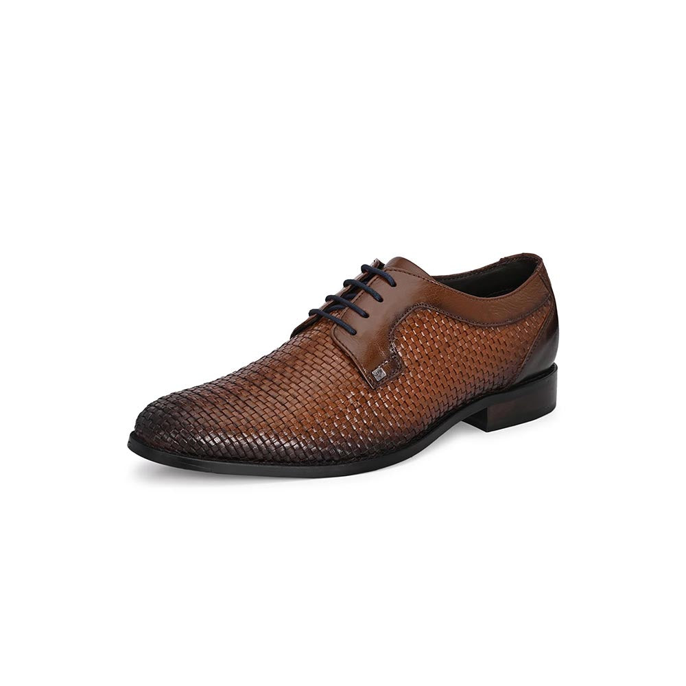 Valentino Mens Leather Formal Derbies - Tan