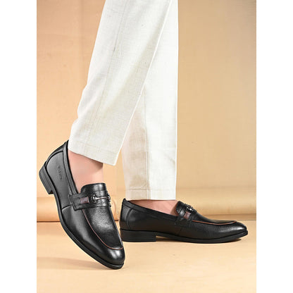 Valentino Mens Leather Casual Loafers - Black
