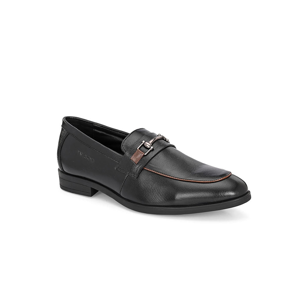 Valentino Mens Leather Casual Loafers - Black