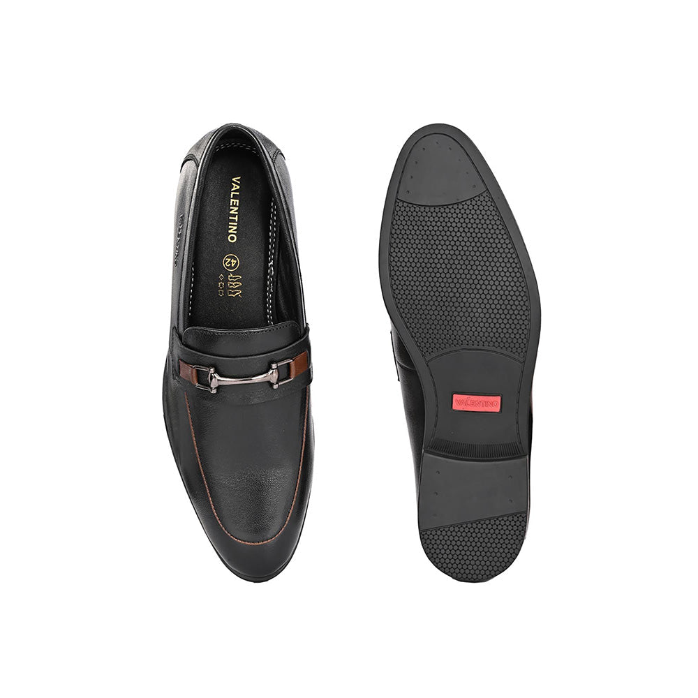 Valentino Mens Leather Casual Loafers - Black