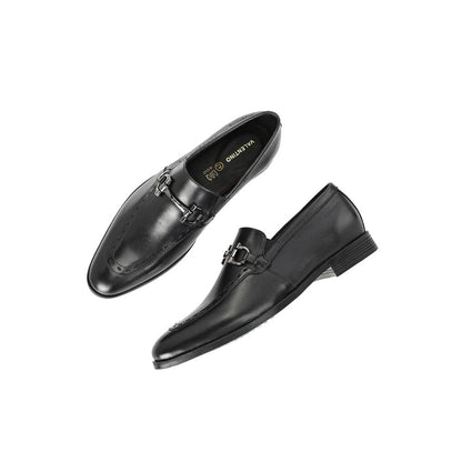 Valentino Mens Leather Casual Loafers - Black