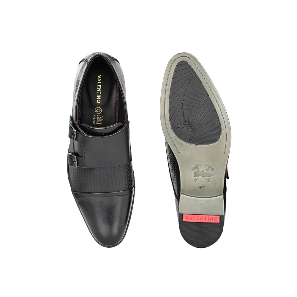 Valentino Mens Leather Formal Oxford Shoes - Black