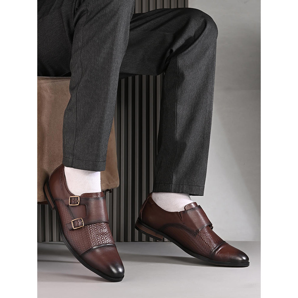 Valentino Mens Leather Formal Oxford Shoes - Brown