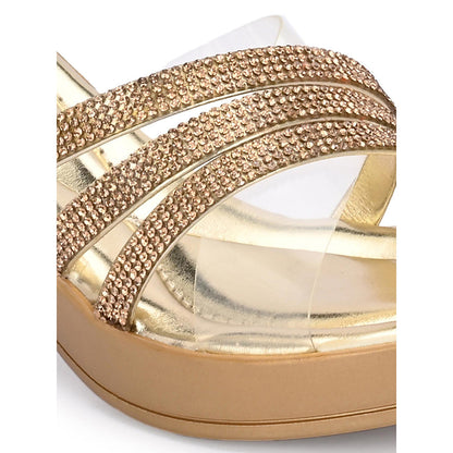 Valentino Women Premium Gold Sandal Heels