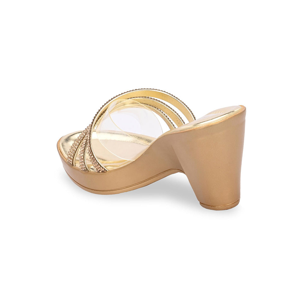 Valentino Women Premium Gold Sandal Heels