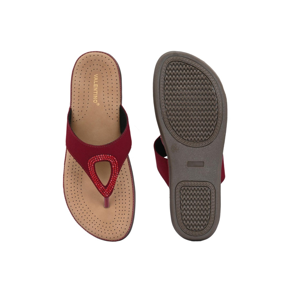 Valentino Women Maroon Sandals