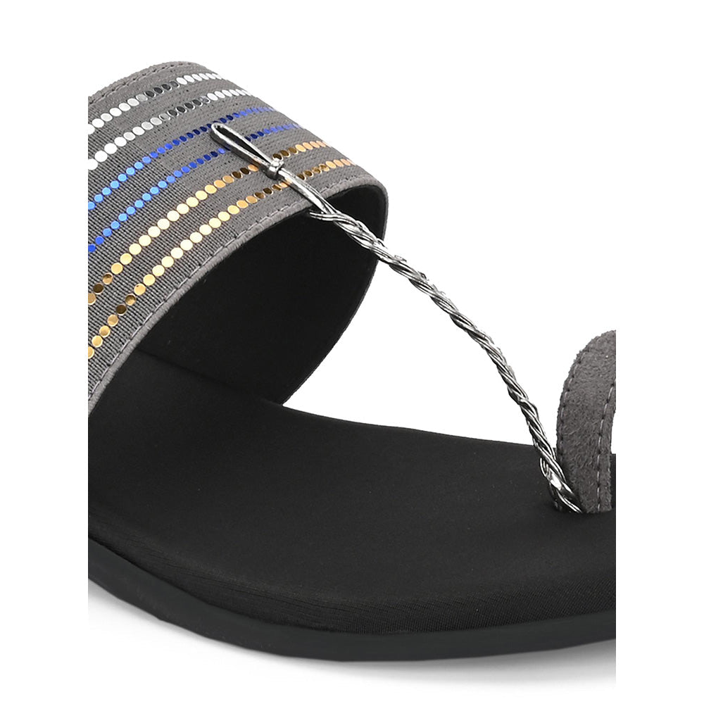 Valentino Women Grey Kolhapuris