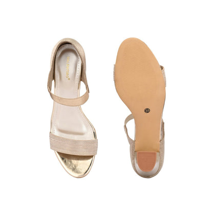 Valentino Women Premium Gold Sandal Heels
