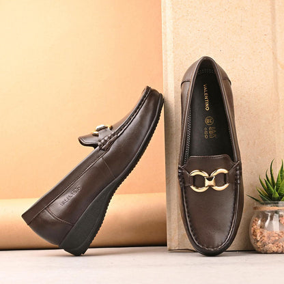 Valentino Women Brown Casual Loafers
