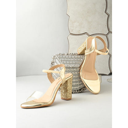 Valentino Women Premium Gold Sandal Heels