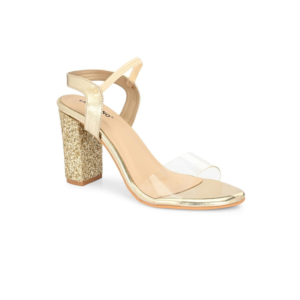 Valentino Women Premium Gold Sandal Heels