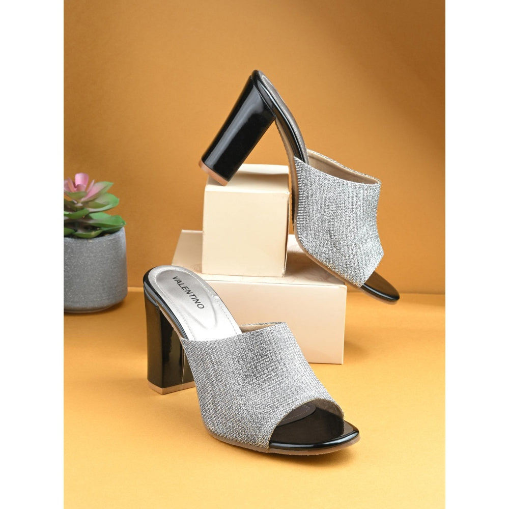 Valentino Women Premium Silver Sandal Heels
