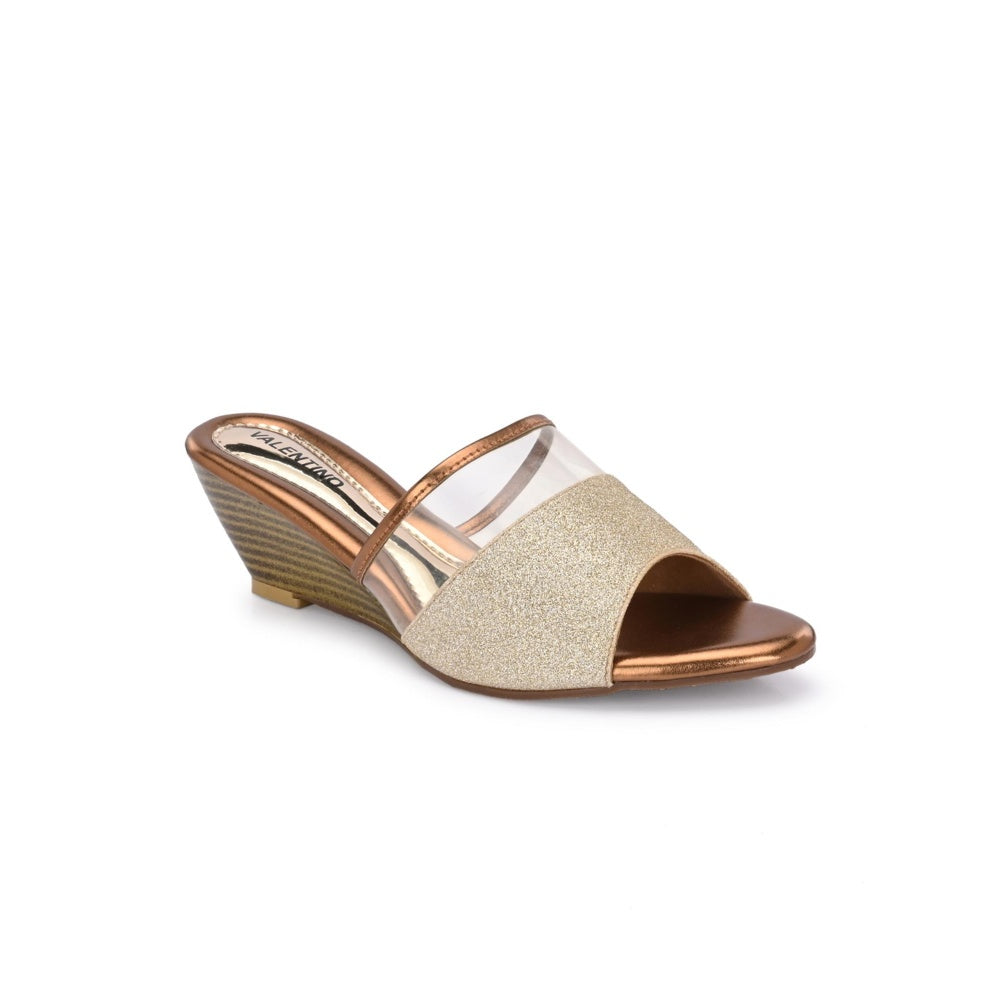 Valentino Women Premium Gold Wedges