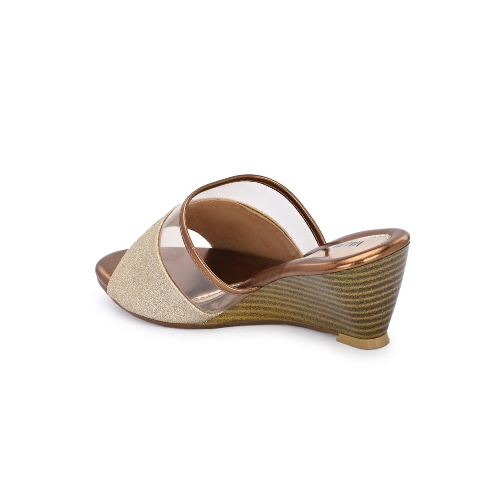 Valentino Women Premium Gold Wedges
