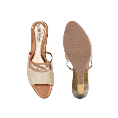 Valentino Women Premium Gold Wedges