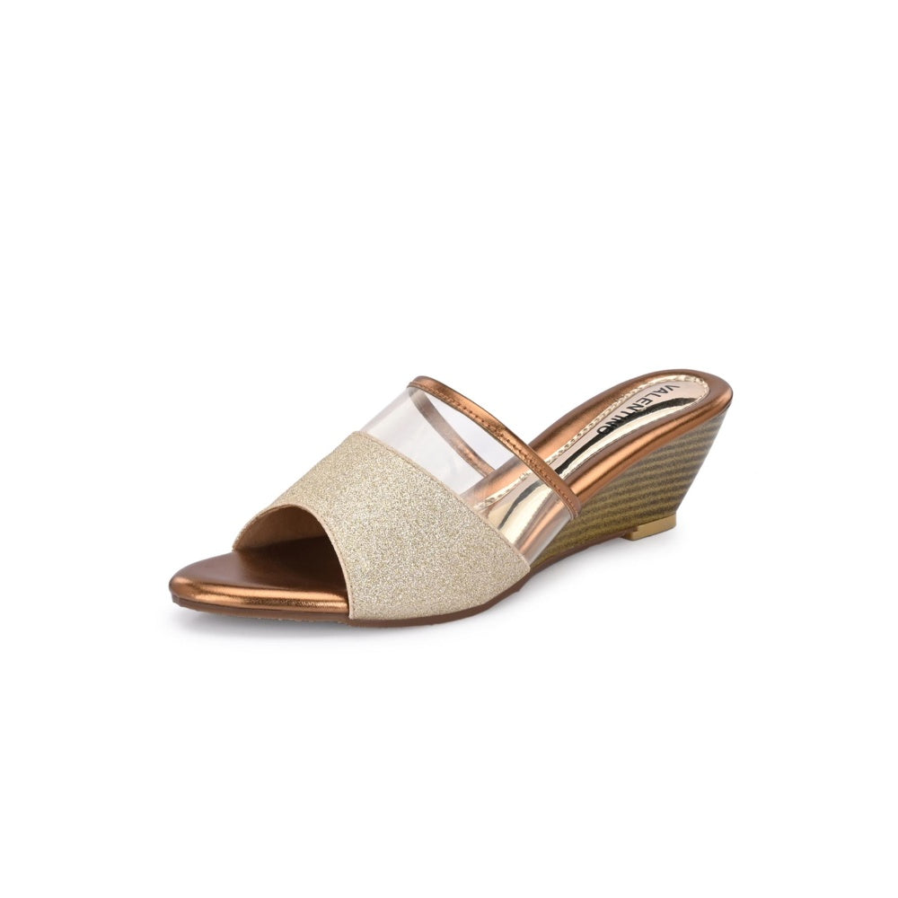 Valentino Women Premium Gold Wedges