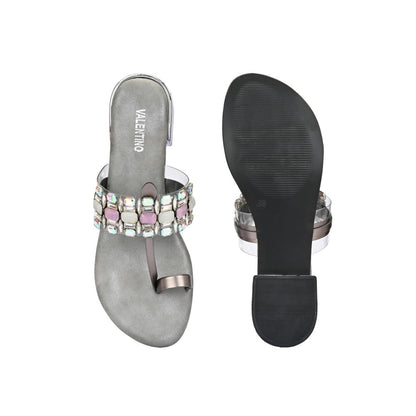 Valentino Women Premium Grey Sandal Heels