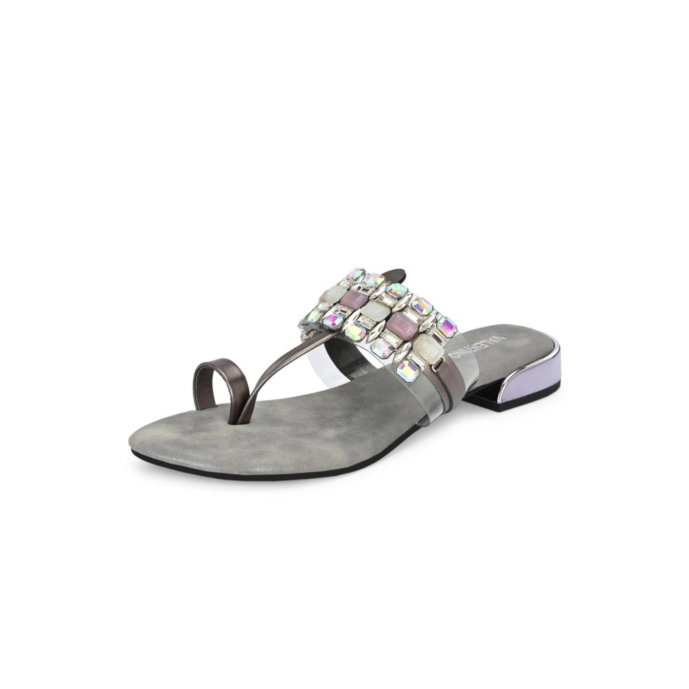 Valentino Women Premium Grey Sandal Heels
