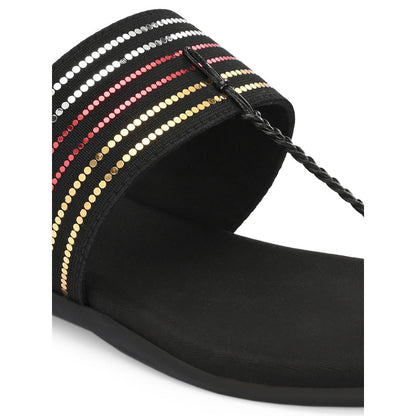 Valentino Women Black Kolhapuris
