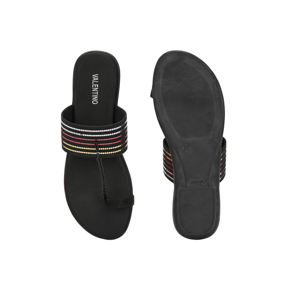Valentino Women Black Kolhapuris