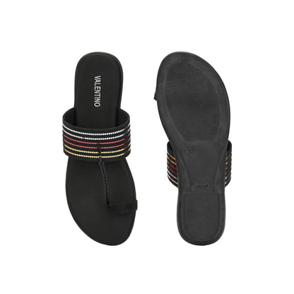 Valentino Women Black Kolhapuris