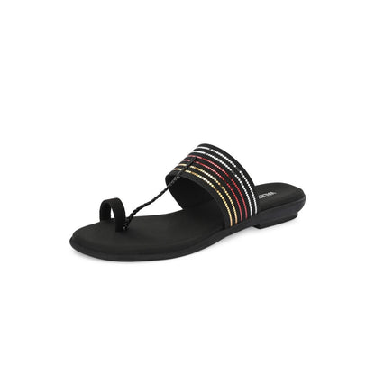 Valentino Women Black Kolhapuris