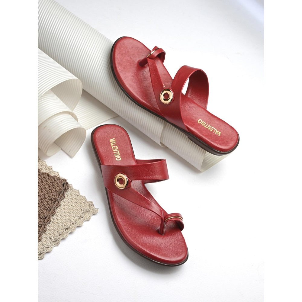 Valentino Women Maroon Sandals