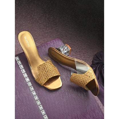 Valentino Women Premium Gold Sandal Heels