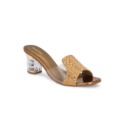 Valentino Women Premium Gold Sandal Heels