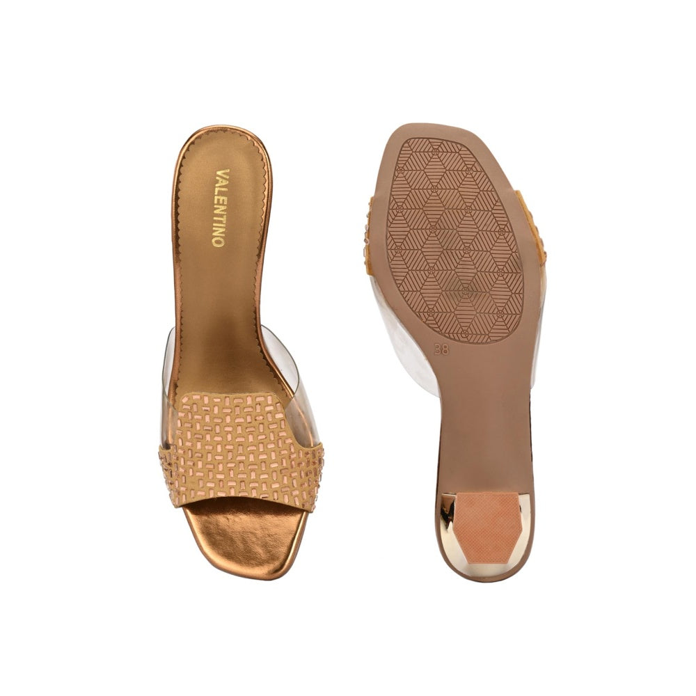 Valentino Women Premium Gold Sandal Heels