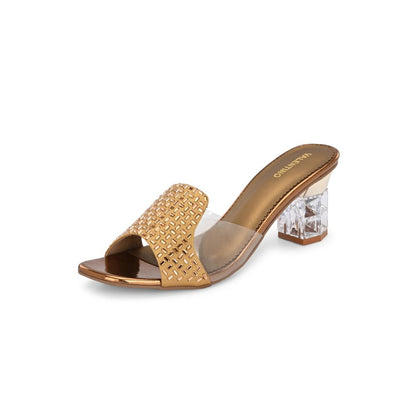 Valentino Women Premium Gold Sandal Heels