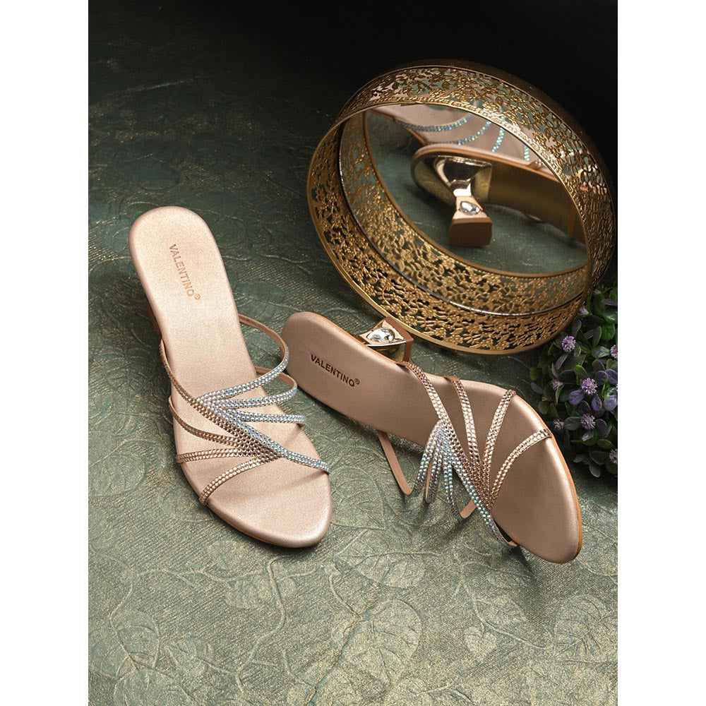 Valentino Women Premium Rose Gold Sandal Heels