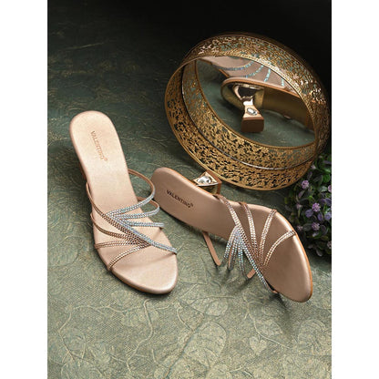 Valentino Women Premium Rose Gold Sandal Heels