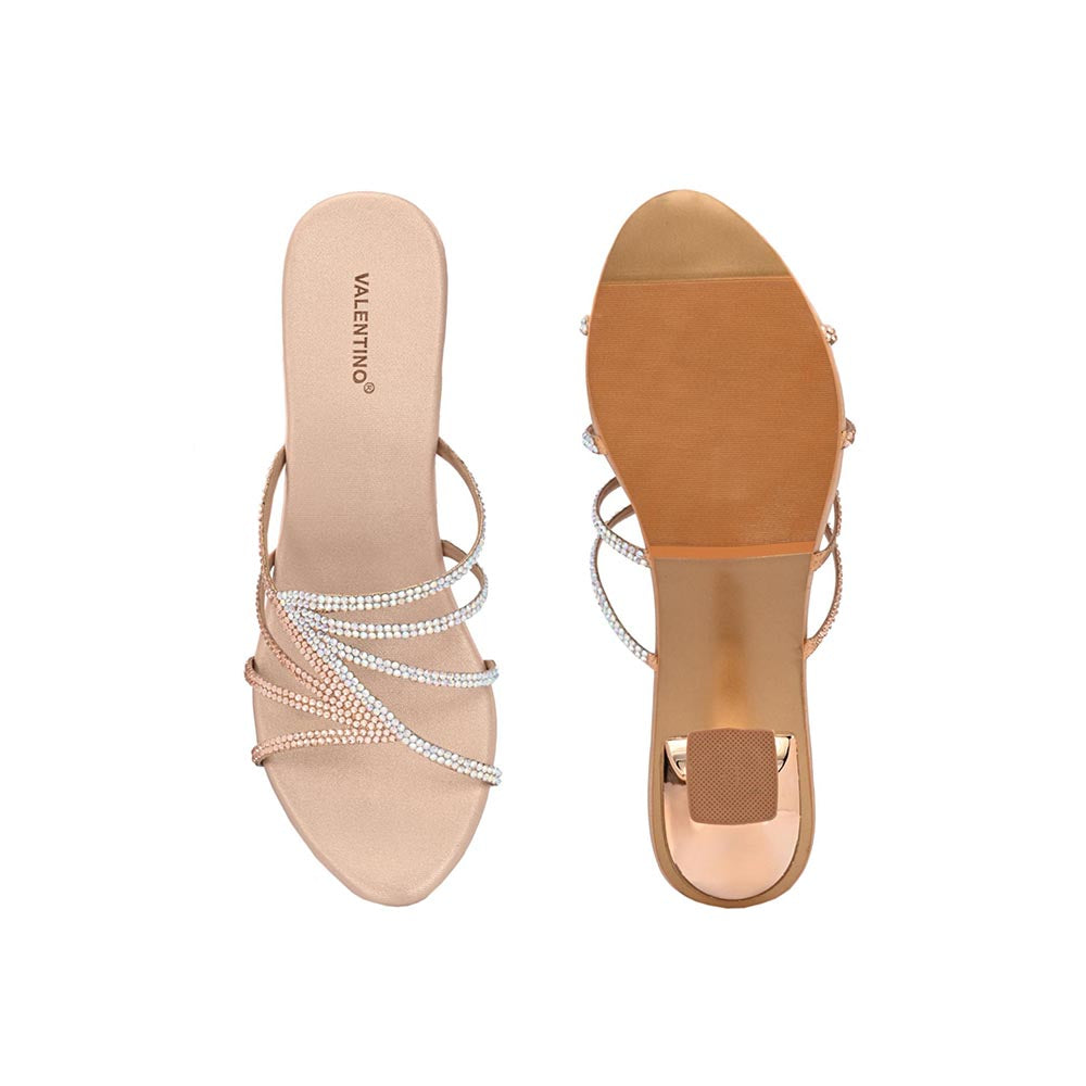 Valentino Women Premium Rose Gold Sandal Heels