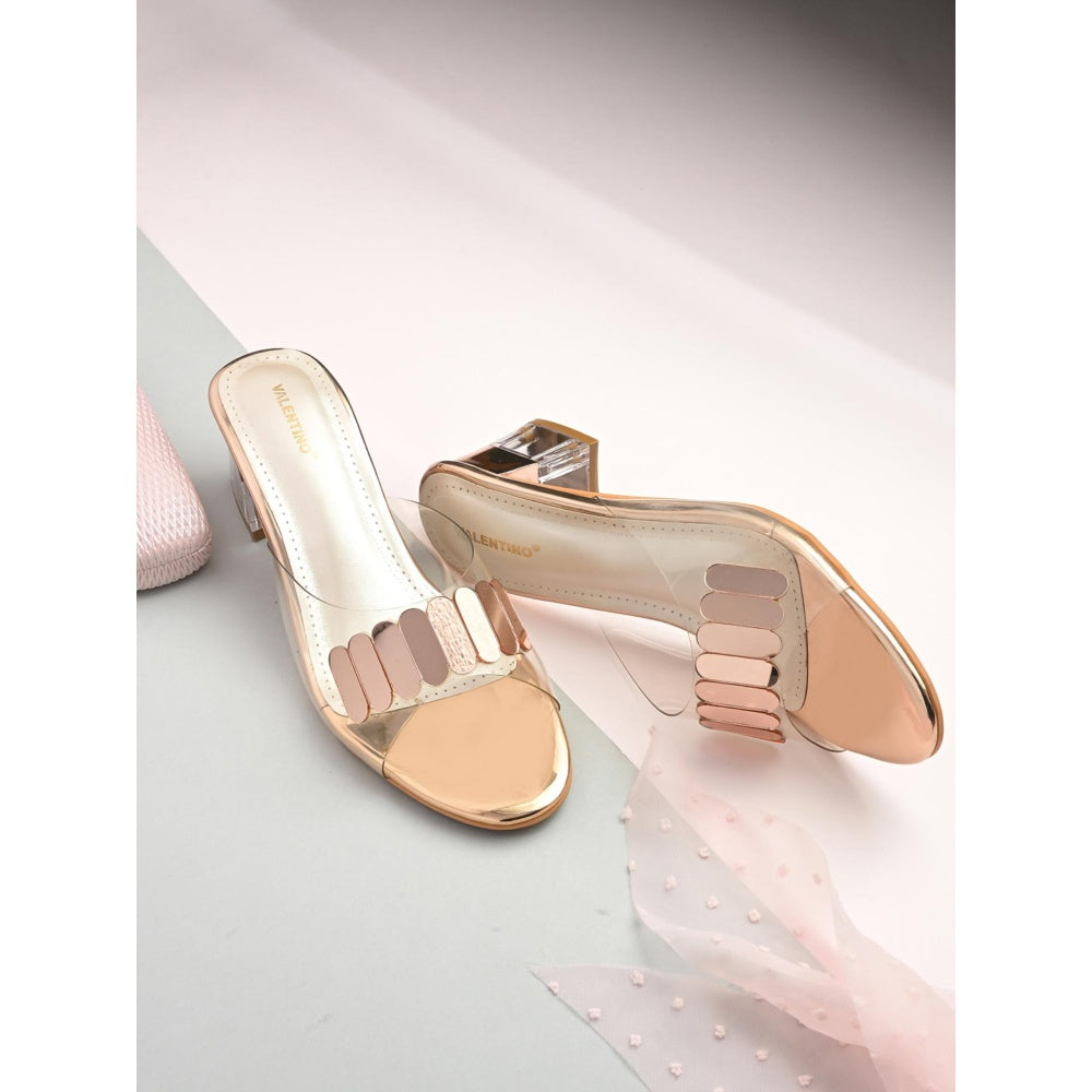 Valentino Women Premium Rose Gold Sandal Heels