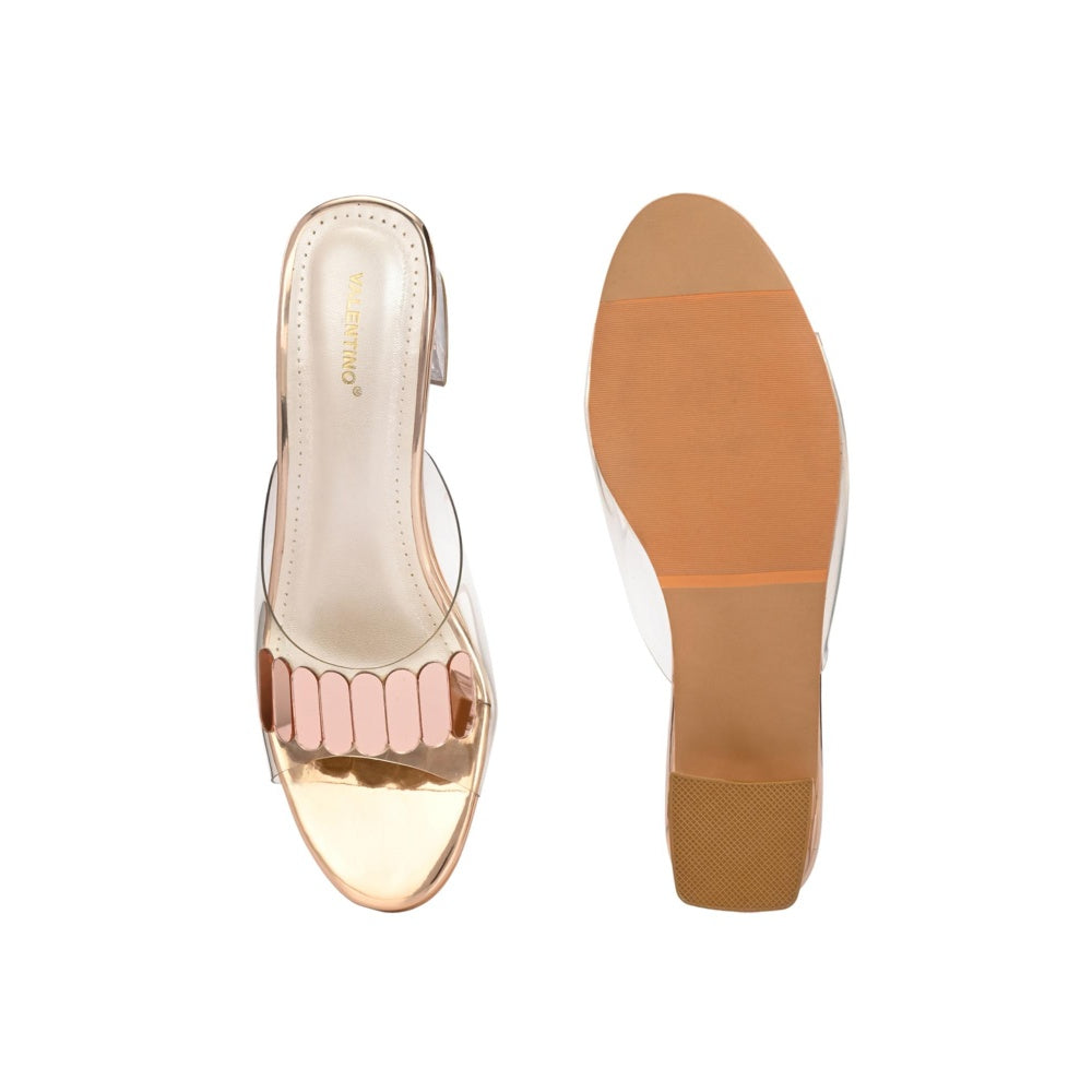 Valentino Women Premium Rose Gold Sandal Heels