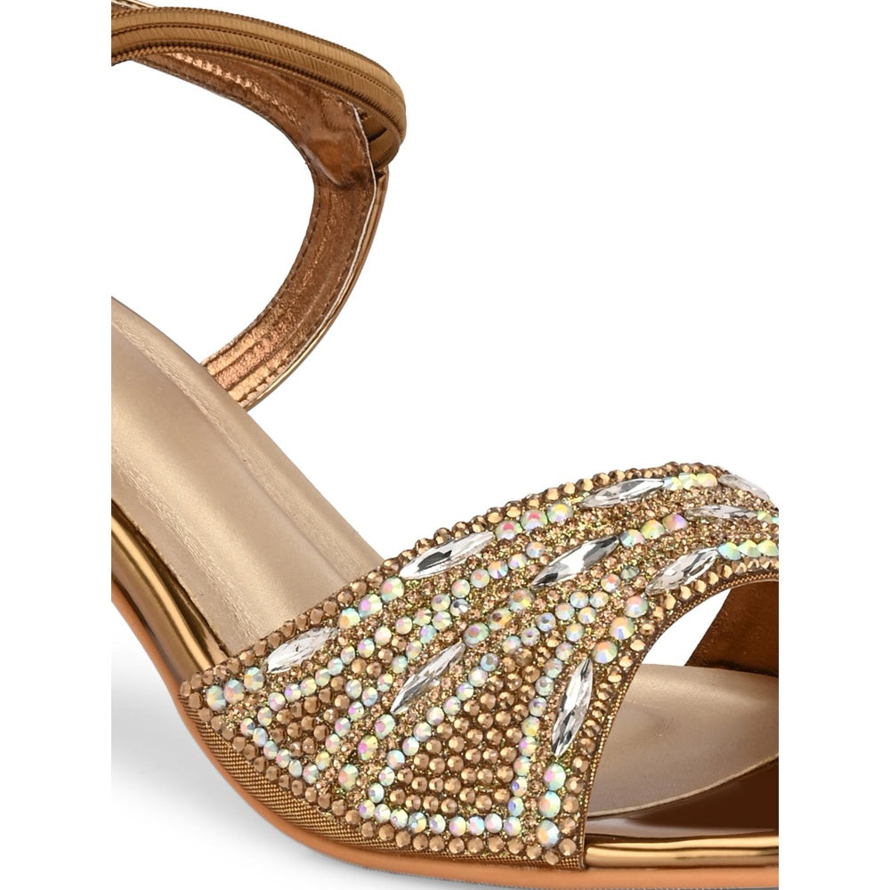 Valentino Women Premium Bronze Sandal Heels