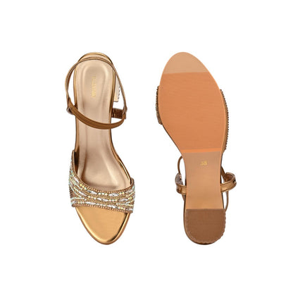 Valentino Women Premium Bronze Sandal Heels