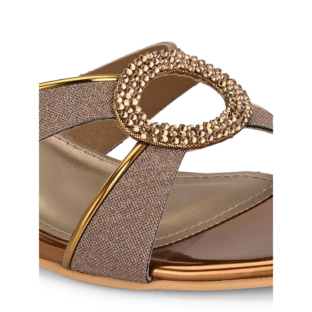 Valentino Women Premium Bronze Sandal Heels