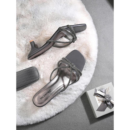 Valentino Women Premium Silver Sandal Heels