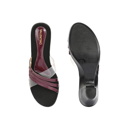 Valentino Women Premium Maroon Sandal Heels