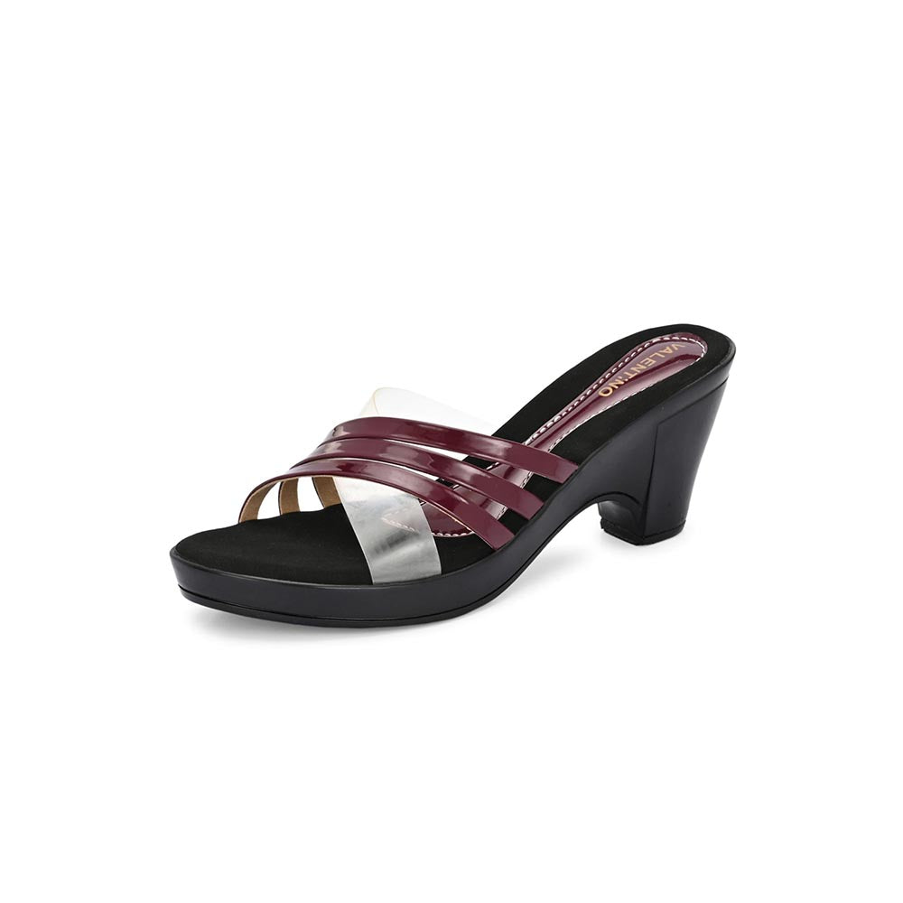 Valentino Women Premium Maroon Sandal Heels