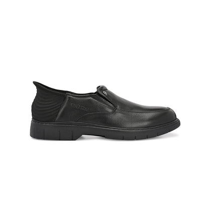 Valentino Men Premium Leather Black Hands-Free Slip-In Loafer Shoes