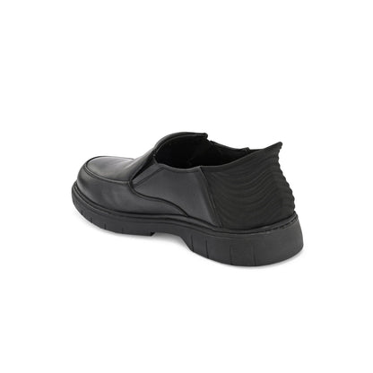 Valentino Men Premium Leather Black Hands-Free Slip-In Loafer Shoes