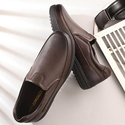 Valentino Men Premium Leather Brown Slip-On Formal Loafer Shoes