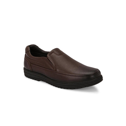 Valentino Men Premium Leather Brown Slip-On Formal Loafer Shoes
