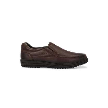 Valentino Men Premium Leather Brown Slip-On Formal Loafer Shoes