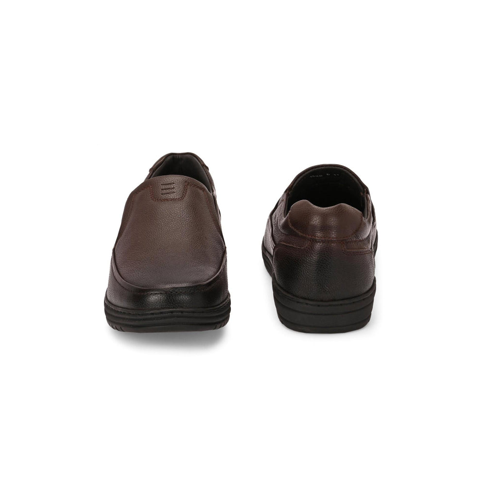 Valentino Men Premium Leather Brown Slip-On Formal Loafer Shoes