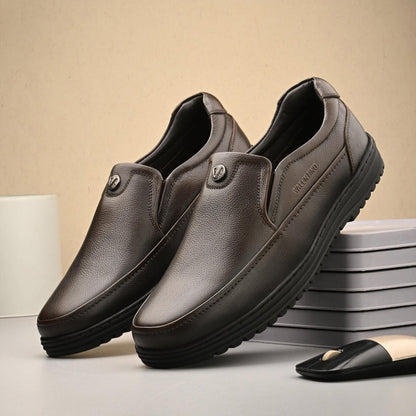 Valentino Men Premium Leather Pine Slip-On Formal Loafer Shoes